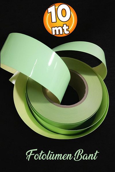 Badem10 Green Phosphorescent Reflective Strip Tape - 5 cm 10 Meters Night Glowing Width