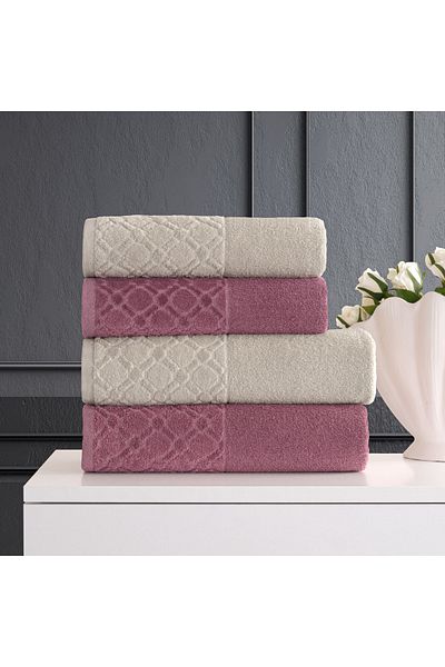 Lorateks Elisa 4 Piece Velvet Bath Towel Set - Dowry List, Bath Towel and Hand Face Towel