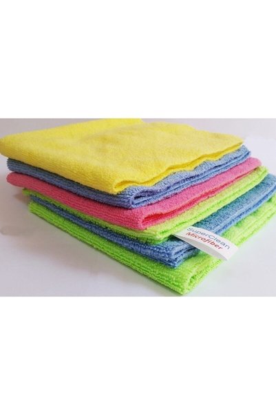 MF SuperClean قطعة قماش من الألياف الدقيقة للتنظيف والتلميع العام، عبوة من 5 قطع