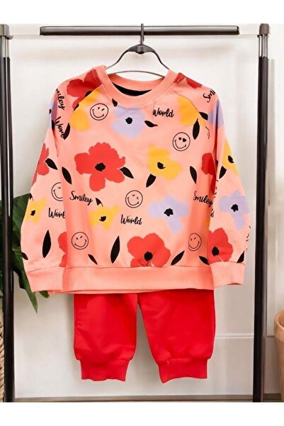 Zekids Σετ φόρμας με 2 νήματα με μοτίβο χαμογελαστού προσώπου για κορίτσι
