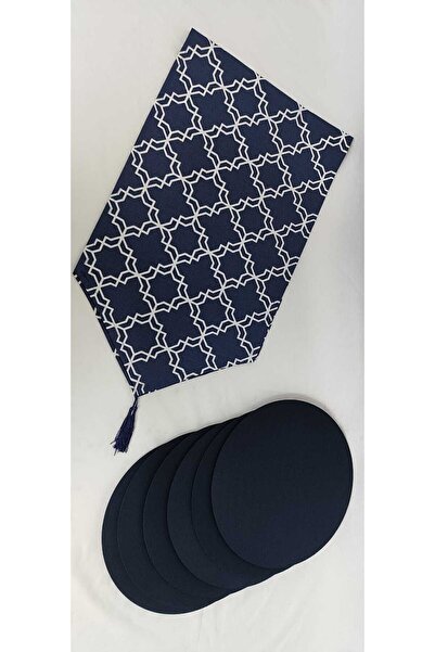 YSHOME Set de alergători și supla pentru 6 persoane, cu model clasic, albastr...