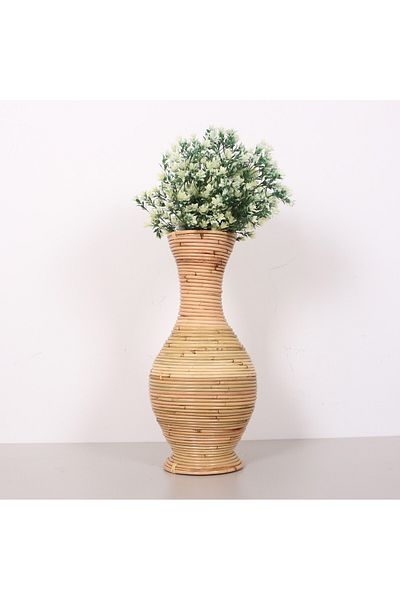 Mylamp Διακοσμητικό Βάζο Bingül Natural Rattan 24x50 cm