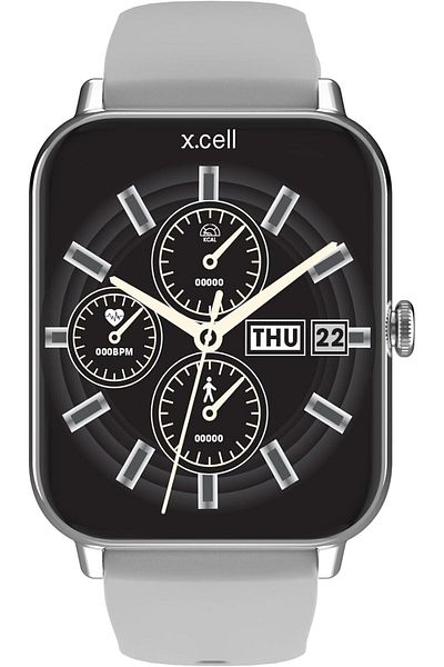 X.Cell G8 Talk Smart Watch, O2 Monitoring, Calls, IP67 Water Resistant, 1-Week Battery, iOS/Android, Gray