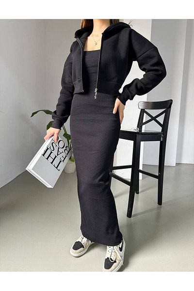 OTAKU Crop Cardigan and Dress - 2 Piece Set
