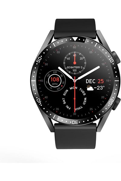 X.Cell Classic 3 Talk Lite Smartwatch, HR/BP/Oxygen Monitor, Call Function, IP67, 1-Week Battery, Black