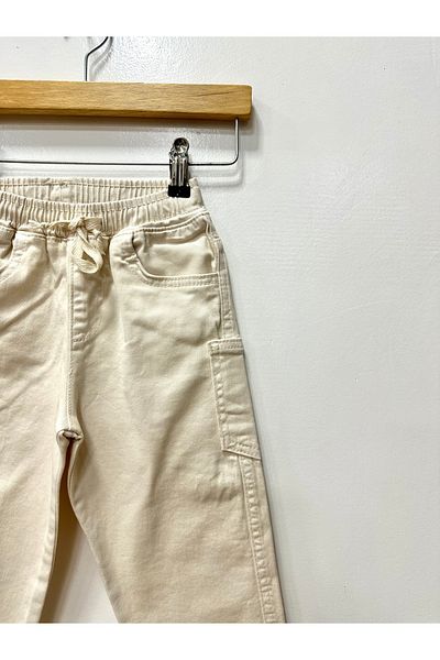 rois kids Ecru Flexible Cotton Baby Pants
