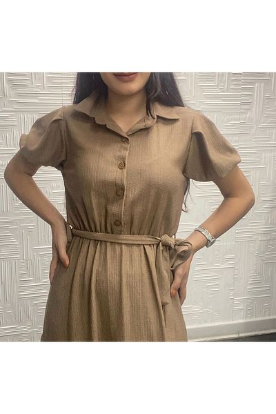 My Destino Bürümcük Knee Length Gathered Dress