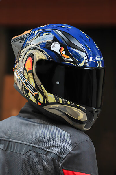 LS2 RAPID 2 SPOX MAVİ-GRİ KASK + SPOILER