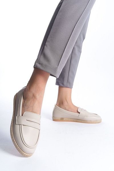 Limeo Cream Skin Flat Low Sole Casual Moccasin Loafer Women's Shoes