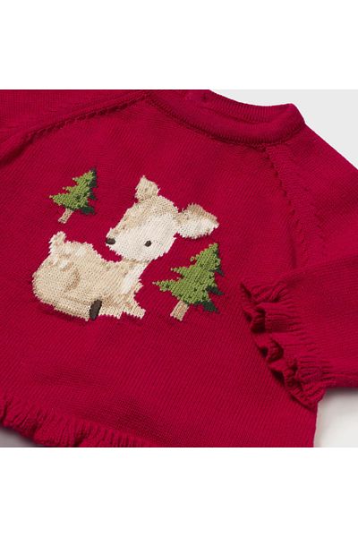 MAYORAL Red Baby Girl Shorts Sweater Socks Gazelle Set - L25k2243