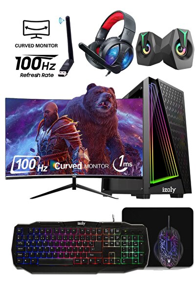 IZOLY Z90rx44 I5-4400 16gb 512gb Sata Ssd Rx580 8gb Gddr5 24"100hz Oyuncu Mas...