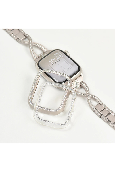 PSGT Watch 3 4 5 6 7 8 9 Se Uyumlu 45mm Kasa Koruyucu Işıltılı Parlak Taşlı Koruma