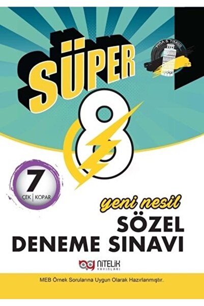 Nitelik Yayınları Nitelik 8. Sınıf Süper Sözel 7 Deneme Nitelik Yayınları