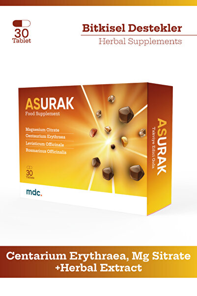 MDC ASURAK Kırmızı Kantaron, Magnezyum Sitrat, Levistikum, Biberiye 30 Tablet