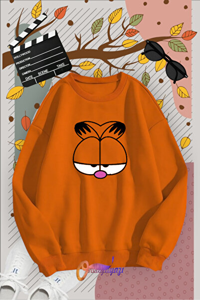 oneagılyazı سويت شيرت مطبوع بياقة دائرية