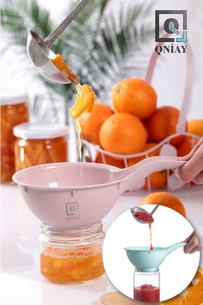 QNİAY Organic Seasonal Plastic Canning with Handle - Jar Funnel, Paste Jam, Tomato Filling Funnel