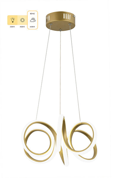 Capella Aydınlatma Lion Kumandalı 3 Renk Işık Özellikli Modern Eskitme Sarkıt Led Avize Salon