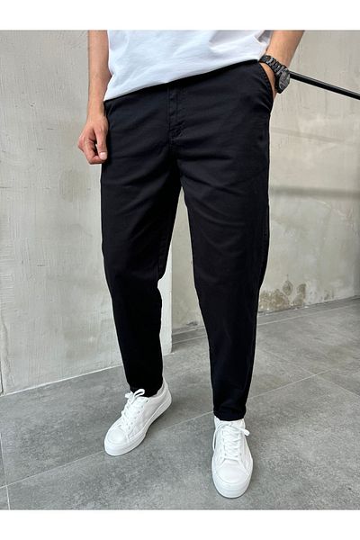 DİFRANSEL Black Cotton Cotton Pants