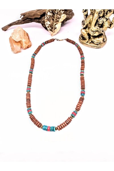 mama india alaçatı Bamboo Beaded Ethnic Authentic Necklace