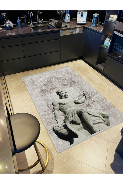 Rugs Modern Halı Mira Heykel Figürlü Vintage Eskitme Tarz Bej Gri  Dokuma Tab...