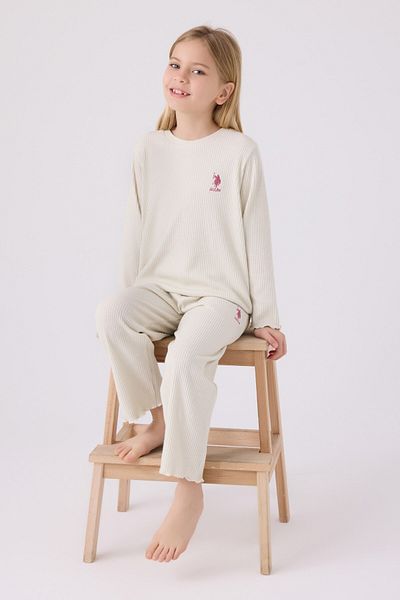 U.S. Polo Assn. Us Polo. Assn. Girl's Long Sleeve Pajama Set