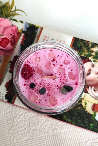 Nil Mum Aromaterapi Venüs Aşk Mumu | Doğal Taşlı 240 gr Soya Mum |