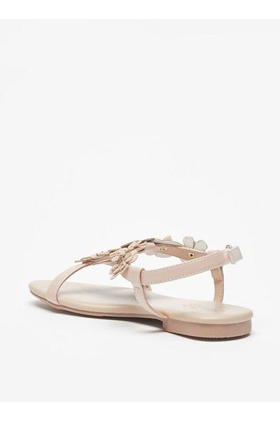 Flora Bella by Shoexpress Floral Applique Sandals with Hook and Loop Closure