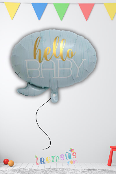 mypartyready Hello Baby Folyo Helyum Balon Mavi Renk 24" Erkek Bebek Yeni Doğ...