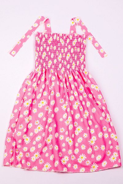 HÇM Flower Patterned Strappy Girl's Dress - B35