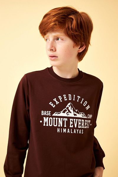 Perendi Φούτερ Expedition Printed Boy's Brown