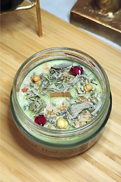 Nil Mum Dolunay Ritüeli Vanilya Kokulu Çağla yeşili Soya Mum 300 gr