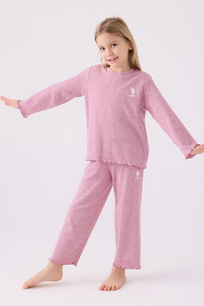 U.S. Polo Assn. Us Polo. Assn. Girl's Long Sleeve Pajama Set
