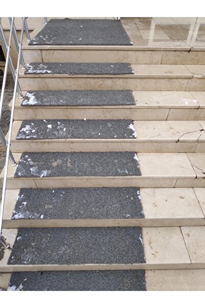 MoT Dekor MAVİ Kıvırcık Paspas Kaymaz Taban Yanmaz Halı Yolluk Kapı Önü Merdiven Paspası Özel Ölçü