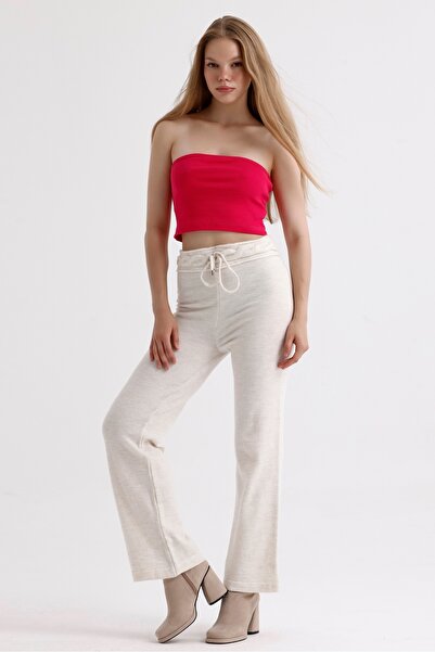 MD trend Long Oversize Women's Knitwear Set - Knitted Detailed Cardigan and Trousers