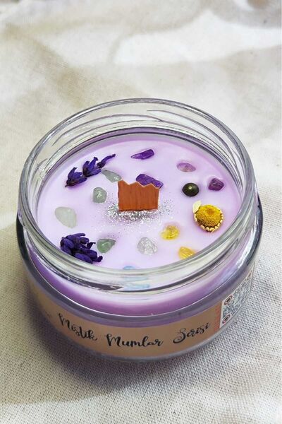 Nil Mum Zenginlik Bolluk Bereket Mumu | Doğal Taşlı Soya Mum 300 gr |