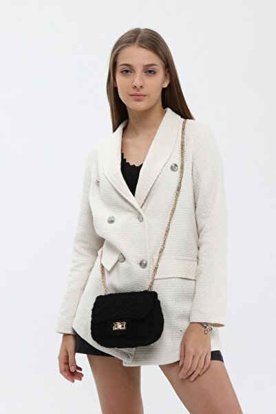 ICONE BAG Чорна жіноча сумка - через плече з ланцюжком