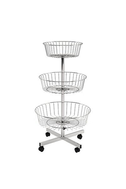 Genel Markalar Yüksek Kalite Tel Sepet 3 Katlı Stand