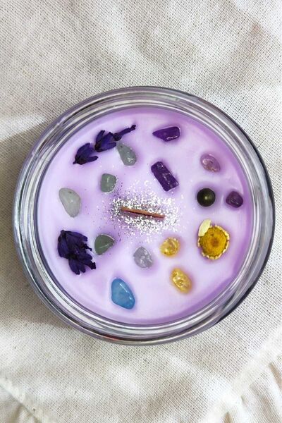 Nil Mum Zenginlik Bolluk Bereket Mumu | Doğal Taşlı Soya Mum 300 gr |