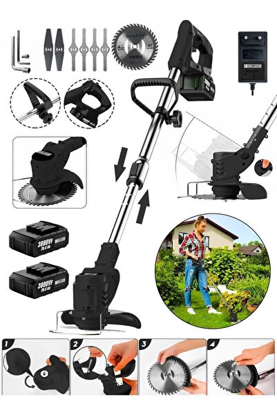 Graizer Trex 2 Akülü 3800 Vf 20 Ah Ot Çim Çalı Diken Biçme Tırpanı Teleskopik Uzatmalı