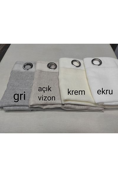 Evcimenhome Rustic Tulle Eyelet Metal Encapsulated Foldet Linen 180Cmx230Cm Color:Gray
