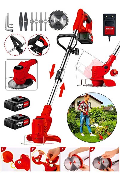 Graizer Trex 2 Akülü 21 V Ot Çim Çalı Diken Biçme Tırpanı Teleskopik Uzatmalı