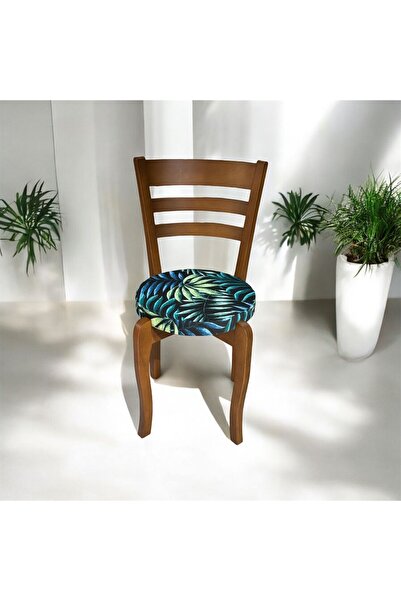 DÜŞLER EV TEKSTİLİ Pernă pentru scaun rotundă cu model negru cu diametrul de 40