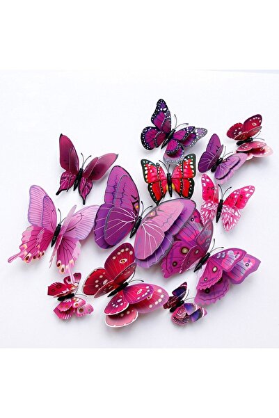 new fly Aksh Çift Kanatlı Kelebek Özel Kelebekler 3d Üç Boyutlu Duvar Ve Buzdolabı Süsü 14 Farklı Desen