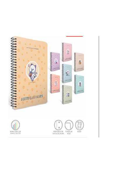 Gıpta KITTY CAT 2024 ÜRÜNÜ RENKL ŞERİTLER KONULU DEFTER SPIRALLI / PP KAPAK DEFTER
