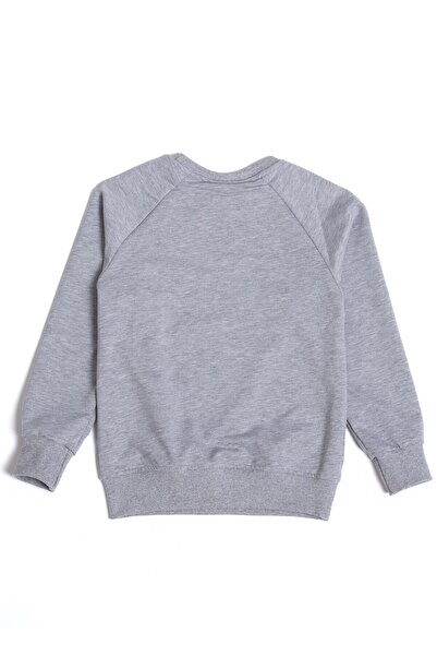 Perendi Boston Printed Boy's Sweatshirt Gray Melange