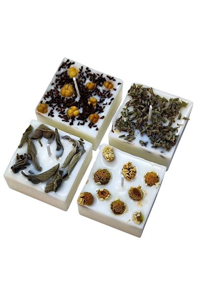 Nil Mum Arınma Ve Tütsü Soya Mum Seti 4' Lü Takım % 100 Soya