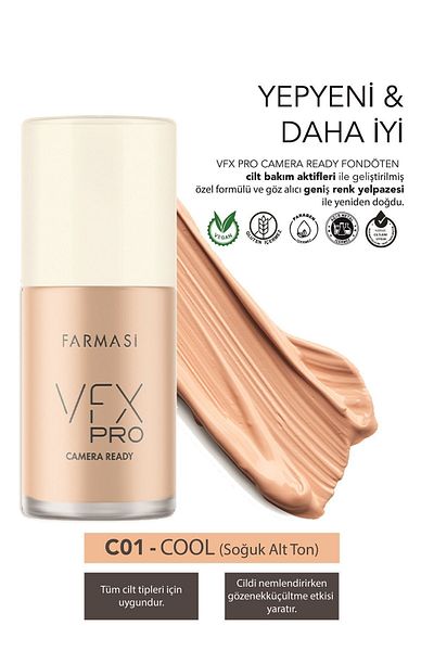 Farmasi Vfx Pro Camera Ready Foundation C01 30 ml