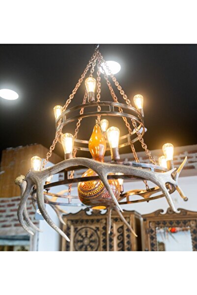 GÜRSES HOME Geyik Boynuzlu 2 Katlı Avize