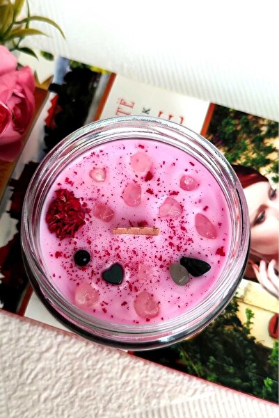 Nil Mum Aromaterapi Venüs Aşk Mumu | Doğal Taşlı 240 gr Soya Mum |