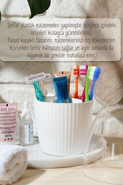 Vienev Λευκό Μακιγιάζ με 7 Διαμερίσματα - Σχέδιο Κάλυμμα Βάζου